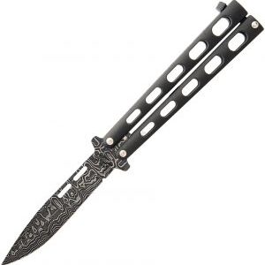 Bear & Son Butterfly Damascus Black (3.38″)
