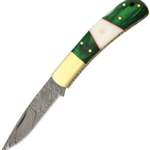 Damascus Lockback Green (3″)