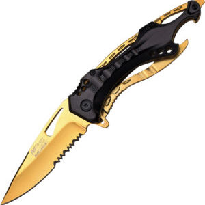 MTech Ballistic Linerlock A/O Knife Gold (3.25″)