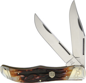 Rough Rider Folding Hunter Brown Stag Bone (4″)